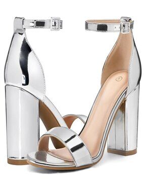 Women’s Chunky Block Heel Sandals Open Toe Ankle Strap High Heels Shoes
